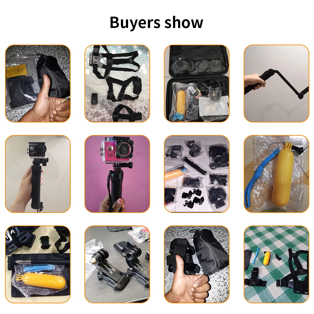 HONGDAK Action Accessory Set for Go pro hero 10 9 8 7 6 Kit Selfie Stick Adjust Strap Case for DJI OSMO Sport Camera Accessories