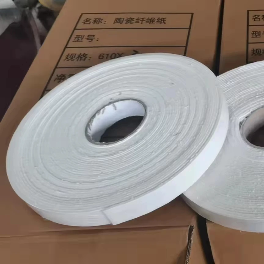Ceramic fiber paper tape covered with single-sided adhesive tape