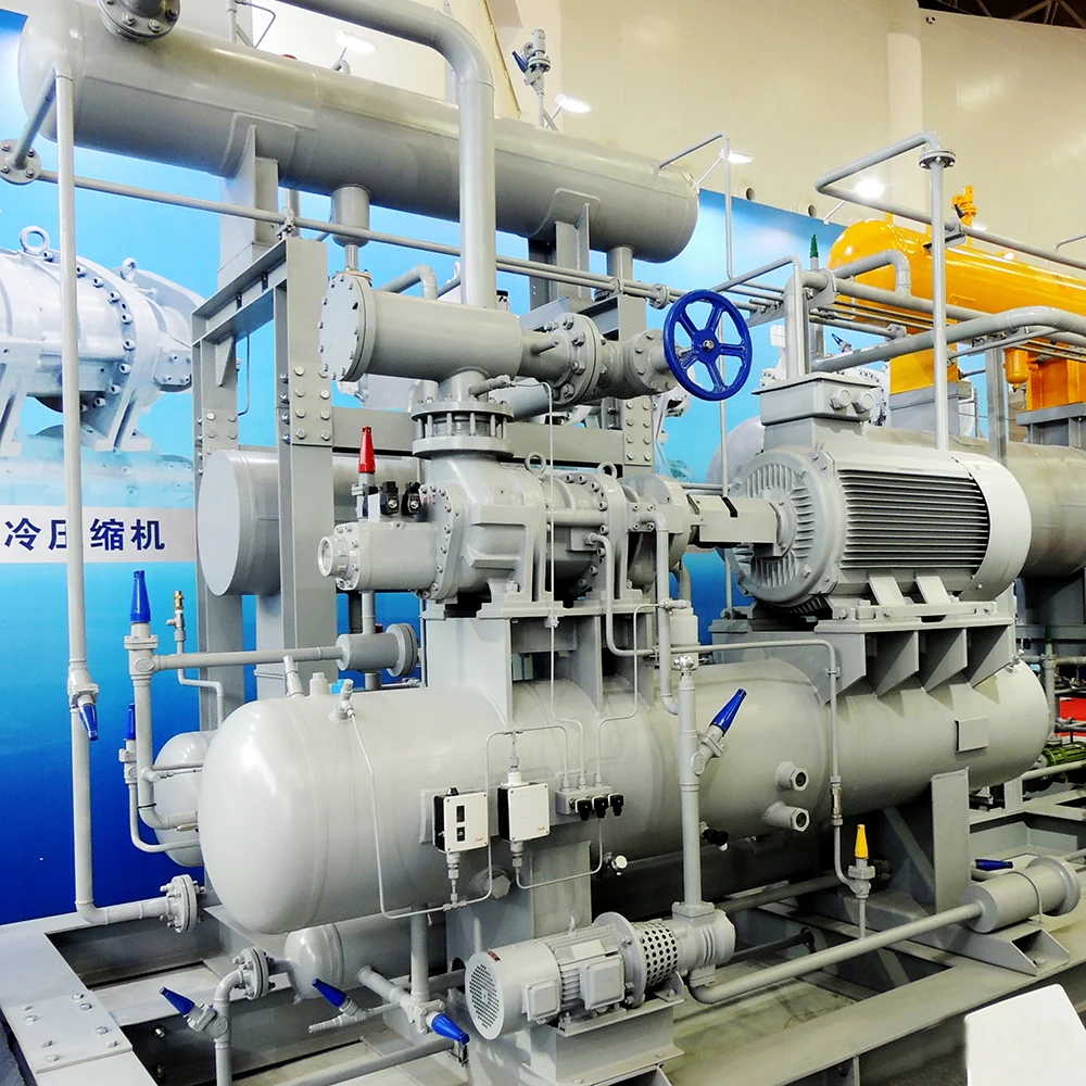 High Reliability Semi-seal Compound Two-stage Screw Freon Refrigeration Compressor Unit Series for cold room