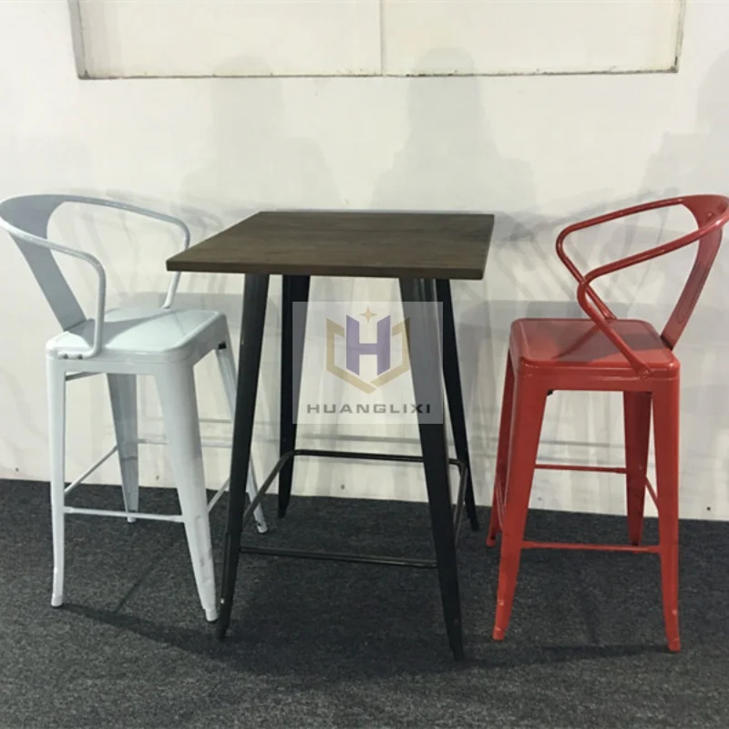 Commercial Industrial Metal Dining Set Chaise Restaurant Furniture Dining room Table and Chair Cafe Sets