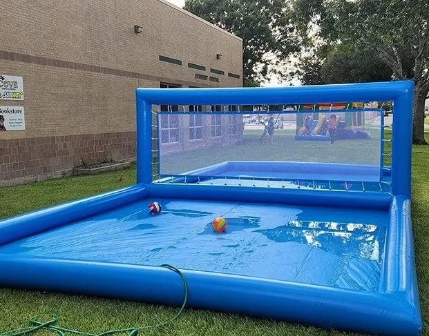 33Ft Outdoor Large Inflatable Volleyball Pool Pvc Water Volleyball Court For Sport Games