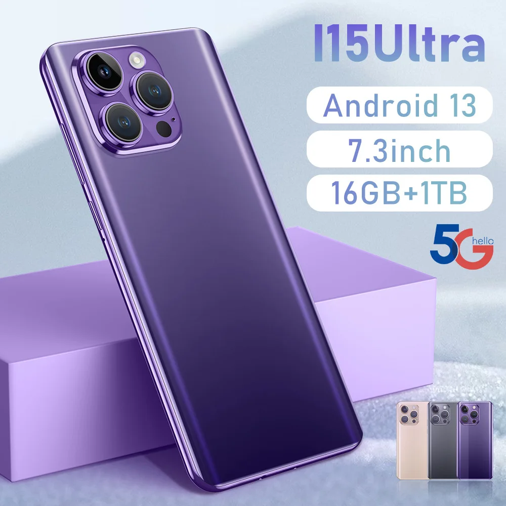 Мобильный телефон Смартфон i15 Ultra 2 + 16 true 4G 7 3 дюймовый большой экран Все-в-одном Android 8 1