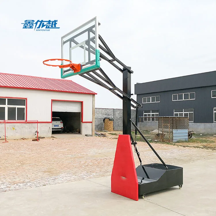 
Adjustable Basketball Hoop Standard Basket Ball Hoop With Tempered Glass Backboard 