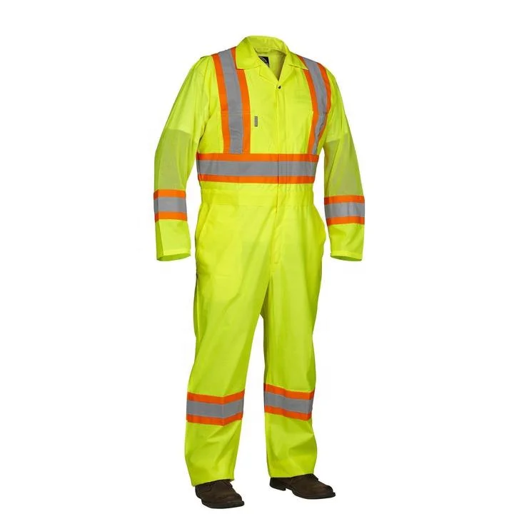 Wholesale Price 100% Cotton Flame Retardant Coverall Worker Jumpsuit Custom Hi Vis Workwear Mens Reflective Safety Clothing