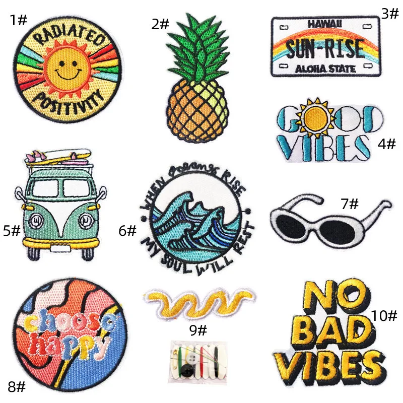 Custom Cartoon Fruit Logo Patches 3D Embroidery Design Express Shipping PVC Rubber Woven Patches Clothes Hats Uniforms Iron-On
