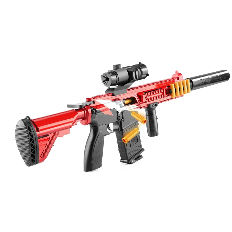 Hot sellgun soft bullet toys shooting game m416 electric nerfty shell throwing pistol ejection ak47
