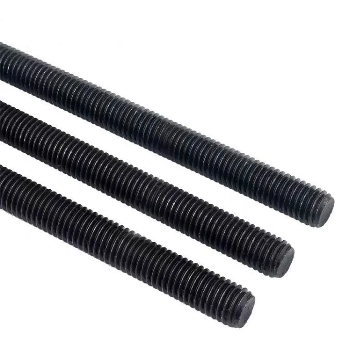 High Quality Carbon Steel Black Threaded Rods Zinc Galvanizing Threaded rod Stud Bolt 8.8 Din 975 Din 976 for Connection Flange