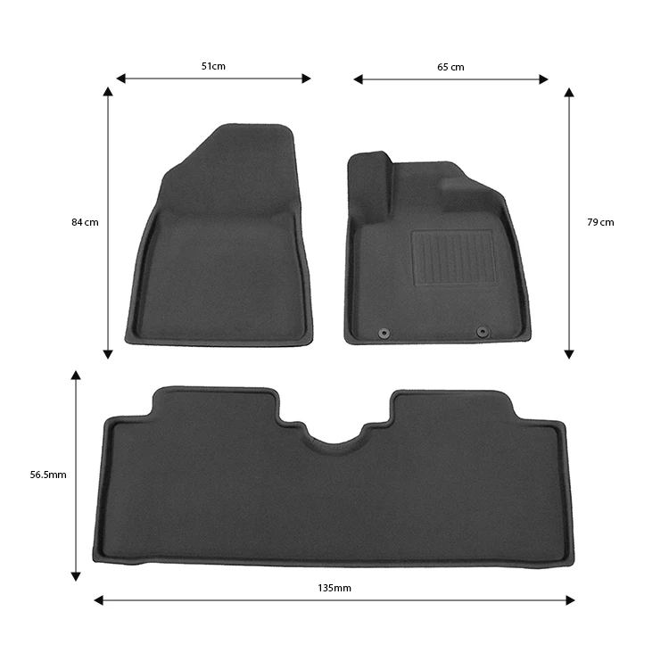 Dolphin EV Car TPE XPE Nylon Burr Base Foot Mat 5D Car Floor Mats Foot Pad Floor Liners Car Carpet Pad For BYD Dolphin