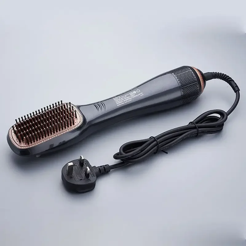 3 in 1 Hot Air Pick Electric hair brush Hair Straightener One Step Hair Dryer Scalp Treatment Unique Metal  comb teeth