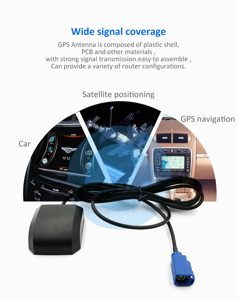 Custom  Passive Gps Antenna With Fakra Connector Fakra Mfd2 Rns2 Rns 510 Mfd3 Rns-e For Vw Skoda For Benz For Audi