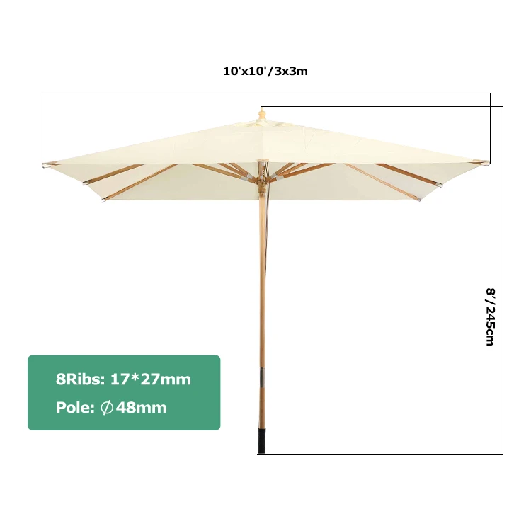 Уличный зонт из Букового дерева для внутреннего дворика, настольный зонт для пляжа, двора, сада