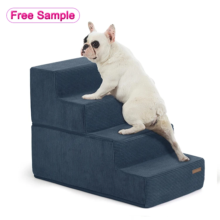 High Density Foam 2 3 4 5 Tier Pet Steps Portable Pet Dog Ladder Pet Stairs for Sofa and Bed