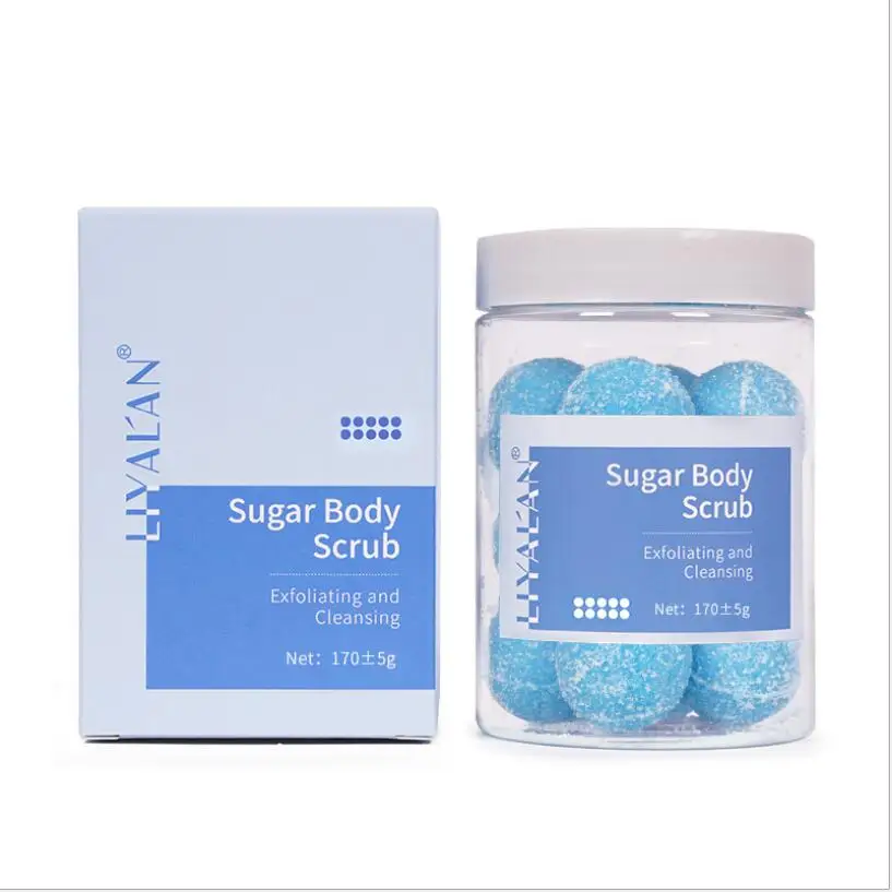 Wholesale Private Label Pure Natural Organic Moisturizing And Whitening Exfoliating  Candy Sugar Mini Body Scrub Ball
