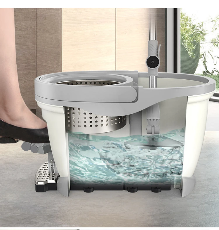 New Design Telescopic Rod Stainless Steel Microfiber foot pedal microfiber magic spin 360 cleaning mop and bucket set