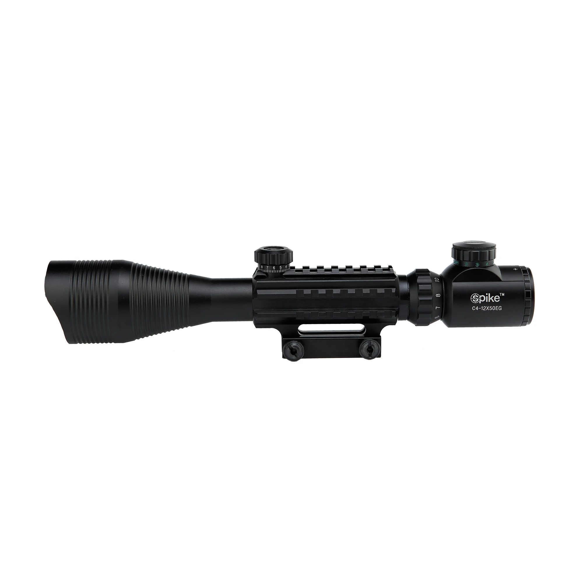 Spike C4-12x50EG Dual Illuminated Optical Scope,  Red Dot Sight and Red Laser Sight