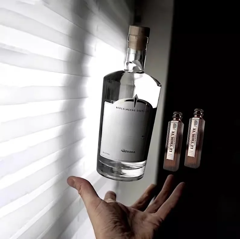 100ML 500ML 750ML Round korean ginseng Wine Bottle Gin Whisky Vodka Tequila liquor whisky Oval Shape Flask Glass Spirits Bottle