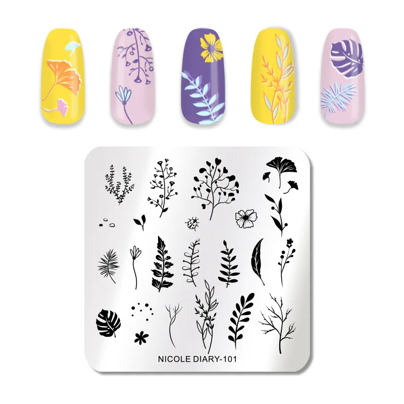 Lootaan 2021 Private label Brand Nail Art Stamping kit Metal Plates Individual With Stamper