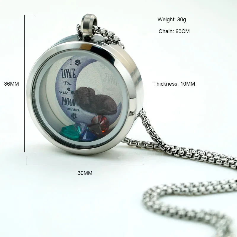 Wholesale Stainless Steel Cremation Jewelry Keepsake Necklace Round Locket for Ashes Urn Pendant Necklace for Ashes