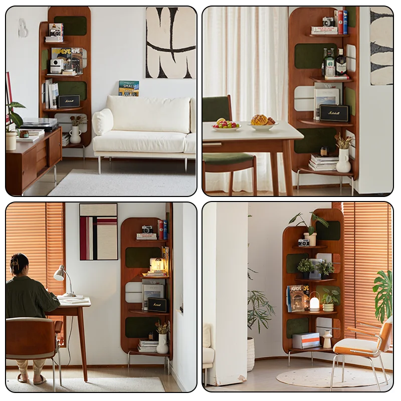 MUU Nordic style display shelves multifunctional shelves for living room wooden corner shelf