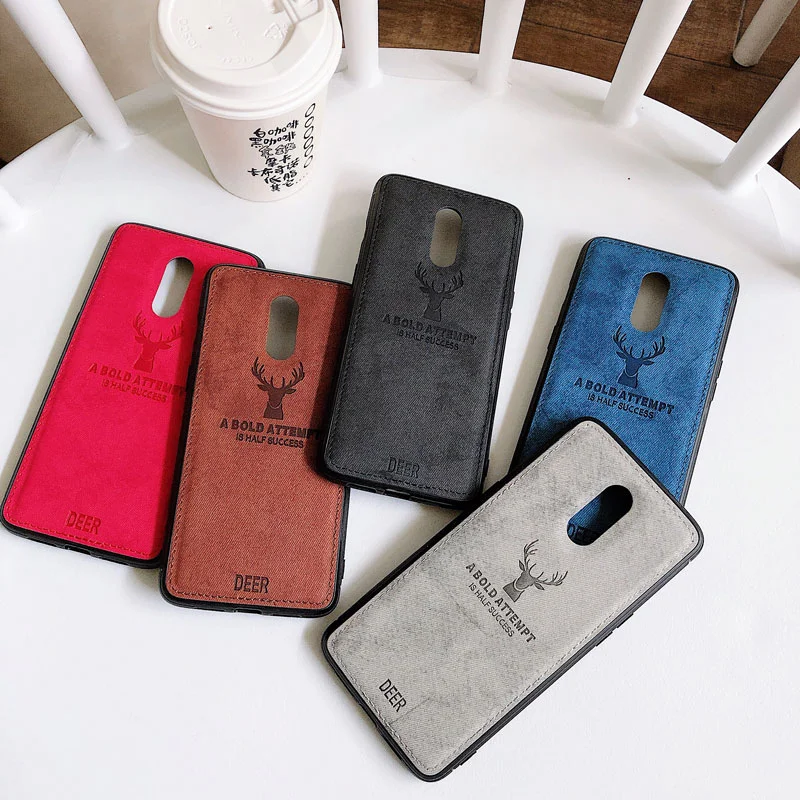 Luxury TPU leather  Cases Fabric Deer Phone Back Cover Case for Samsung A10/A20/A30