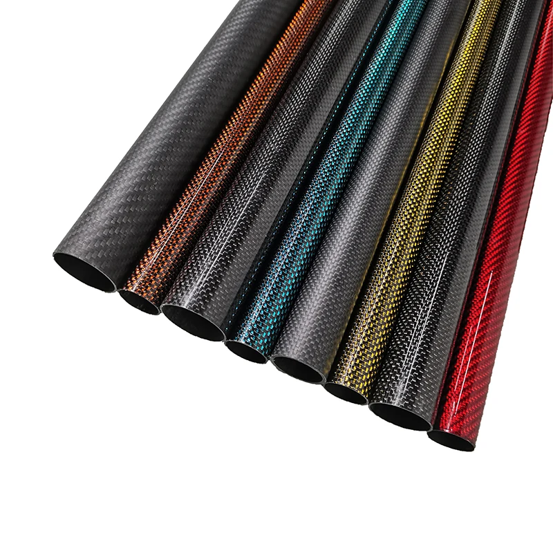 3K саржевая простая Узорчатая обернутая в рулоне трубка из углеродного волокна 10 мм 20 мм 30 мм 40 мм