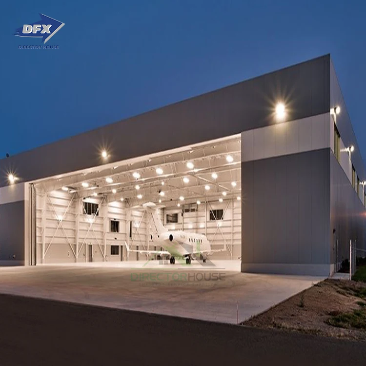 Modern Prefab Steel Structure Building Prefabricated Warehouse Workshop Aircraft Hangar Office Construction Material