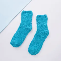 Women Warm Super Soft Plush Slipper Sock Winter Fluffy Microfiber Crew Socks Casual Home Sleeping Fuzzy Cozy Sock