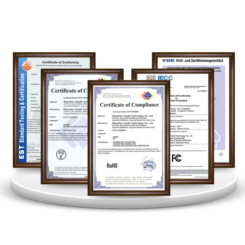 VESAFE Three Screen 6MP Support 128 Memory Card Pir Wifi Cctv Camera Outdoor Home Security PTZ Camera