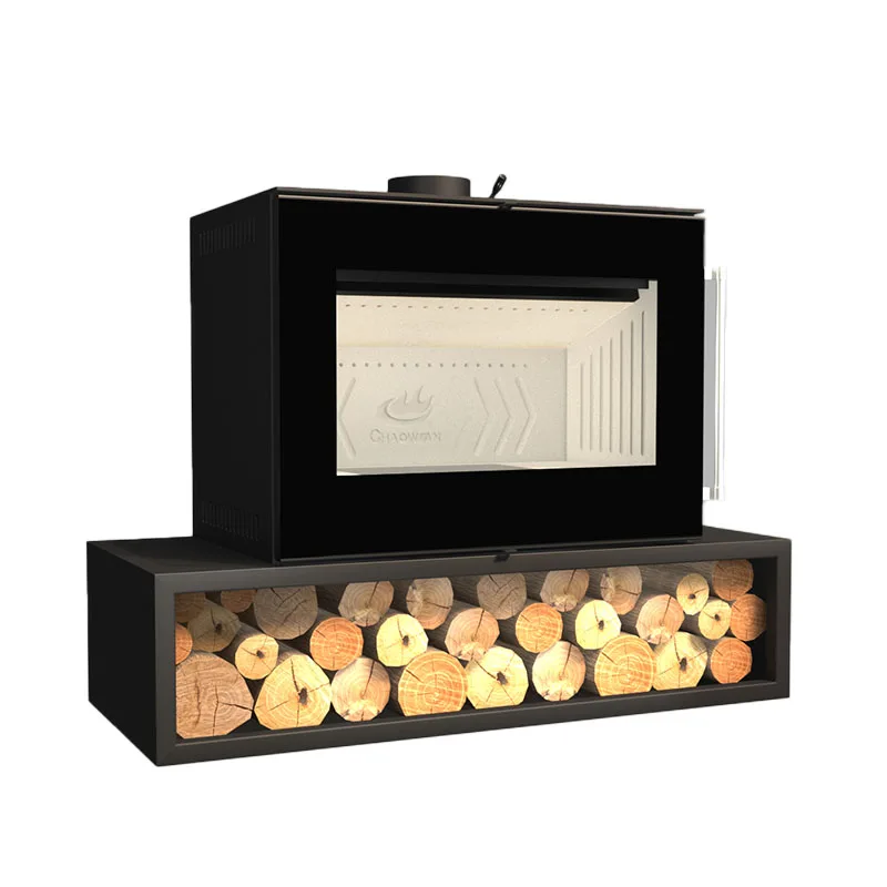 Designer Indoor Freestanding Carbon Steel Wood-Burning Fireplace Stove for Heating and Decorative Purpose