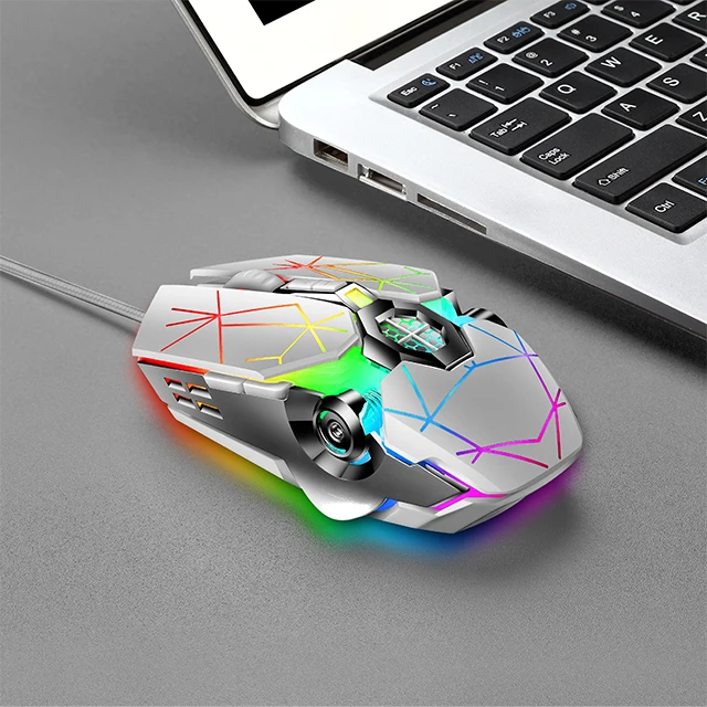 AIWO OEM Programmable 7 Color Breathing Lamp Usb Wired Optical Mechanical New Gamer Gaming Mouse For Laptop Computer PC