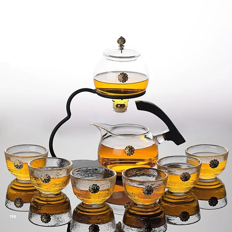 Japanese automatic high borosilicate glass teapot heat resistant glass tea pot  with filter