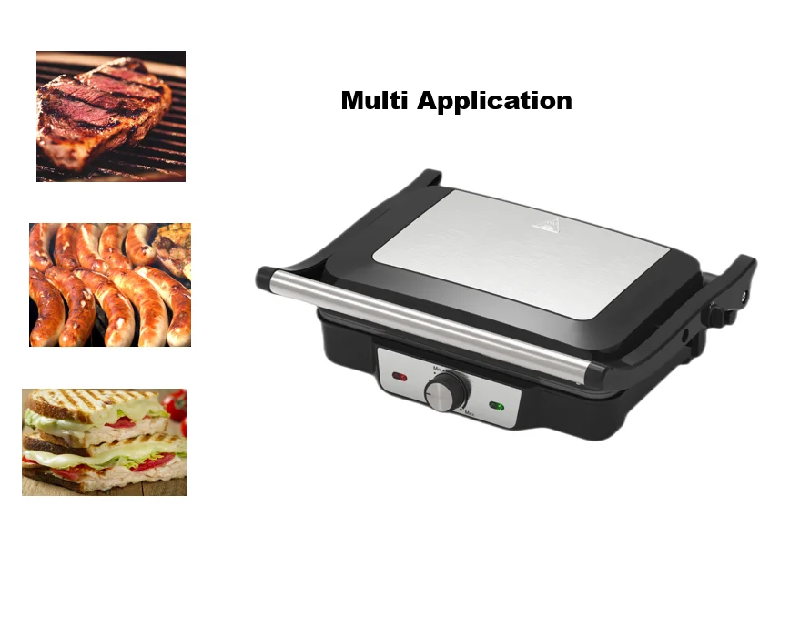 1500W High Quality Panini Grill Non Stick Coating Electric Contact Grill Steak Sandwich Press Grill