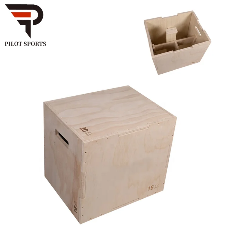 PILOT SPORTS Wood Jump Box Fitness Exercise Equipment Wood Plyo box plyometric jump box plyobox