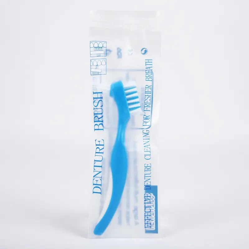 Denture Toothbrush With Ordinary Hard Bristle False Teeth Dual Brush Heads Total Cleaning