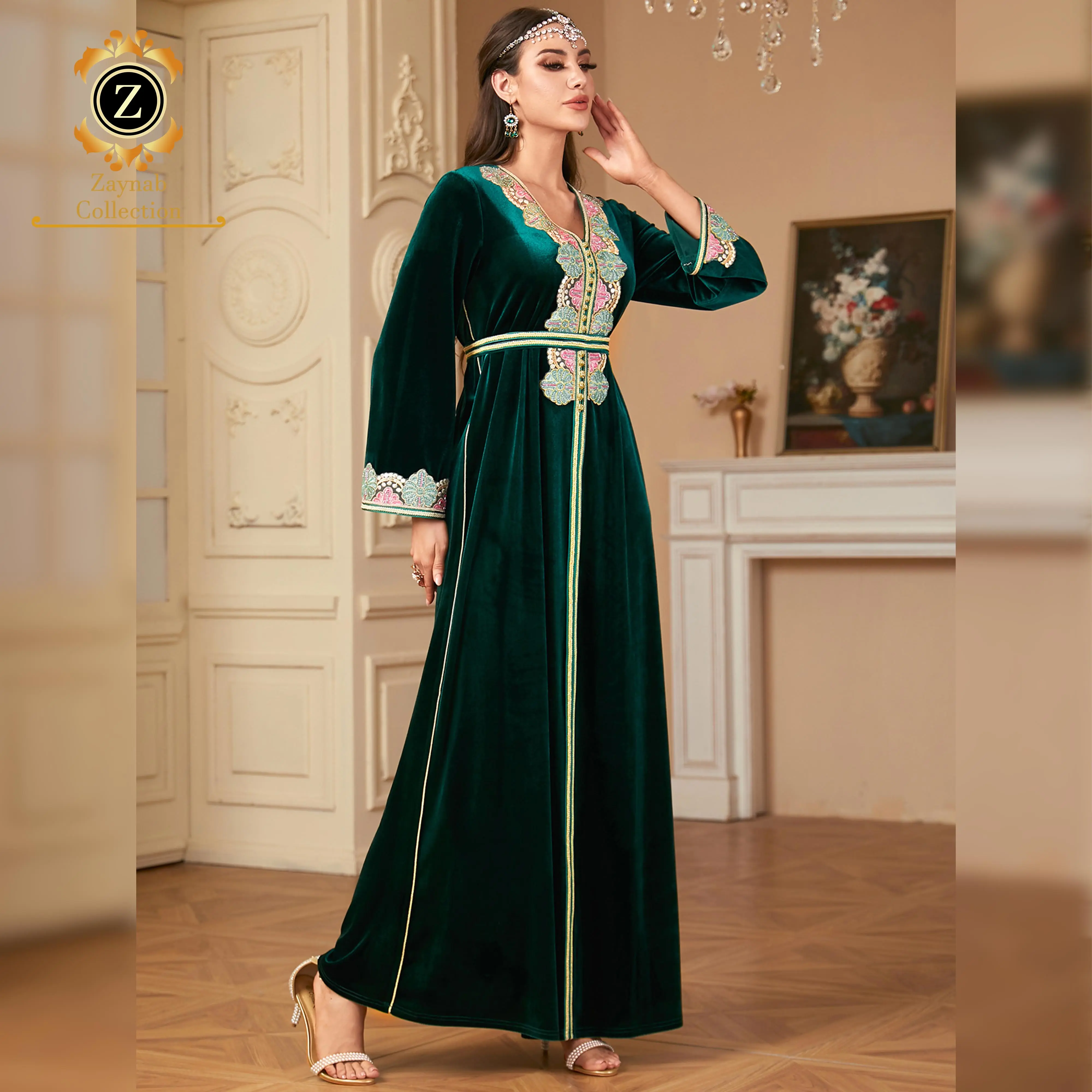 Zaynab Women Muslim Dress Manufacturers Abaya Collection Open Abaya Women  Dress Dubai New Ramadan Abaya