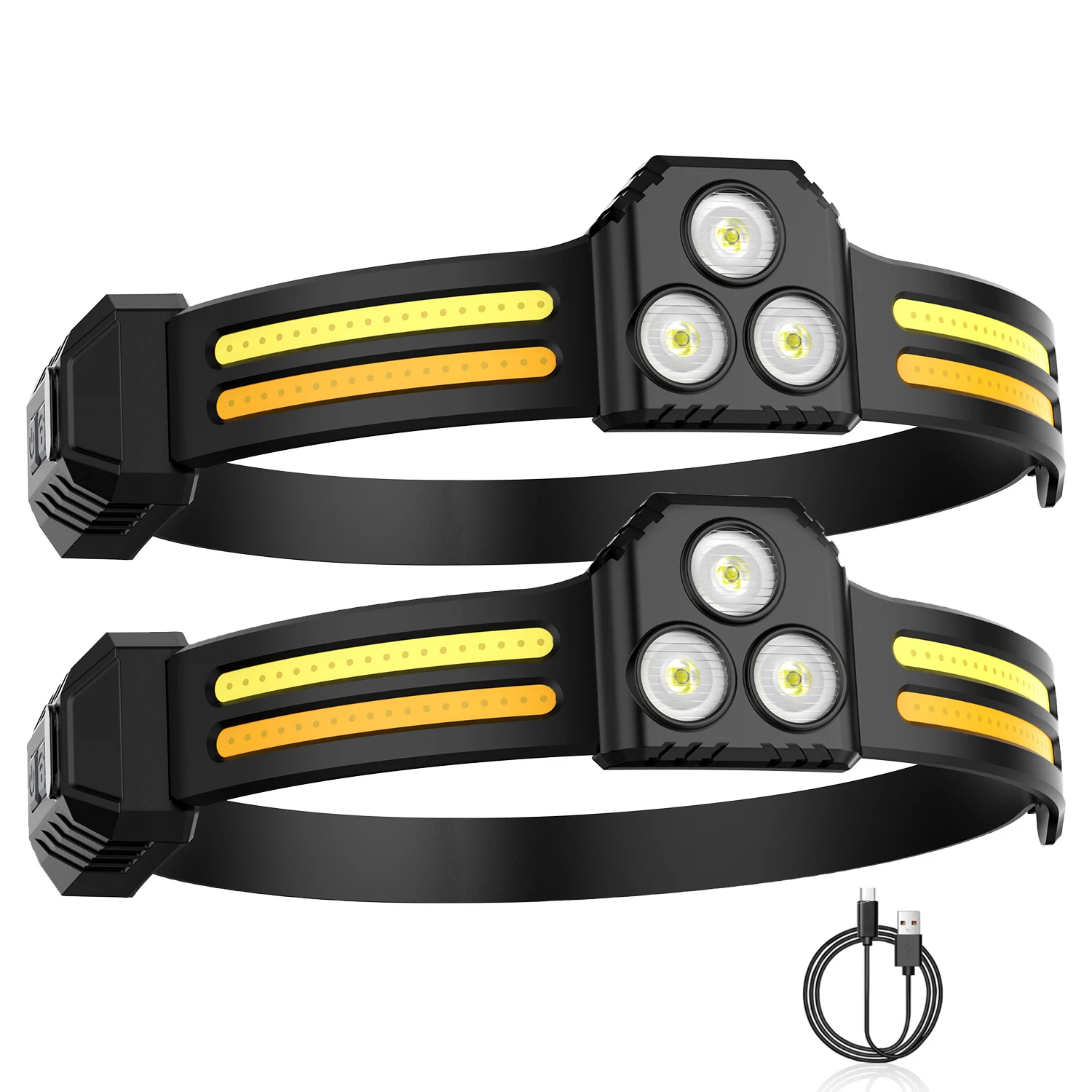 Outdoor rechargeable COB 900 Lumen Fishing Running head lamp wide-Angle Illumination waterproof led headlamp