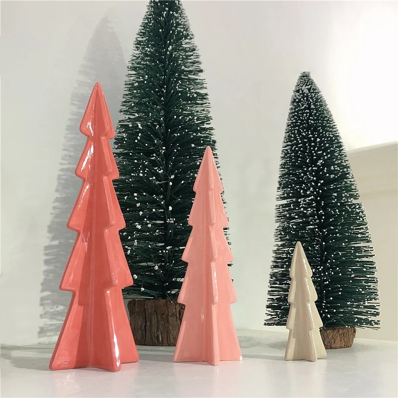Wholesale 2022 Ceramics Custom Decorative Table Christmas Trees Set