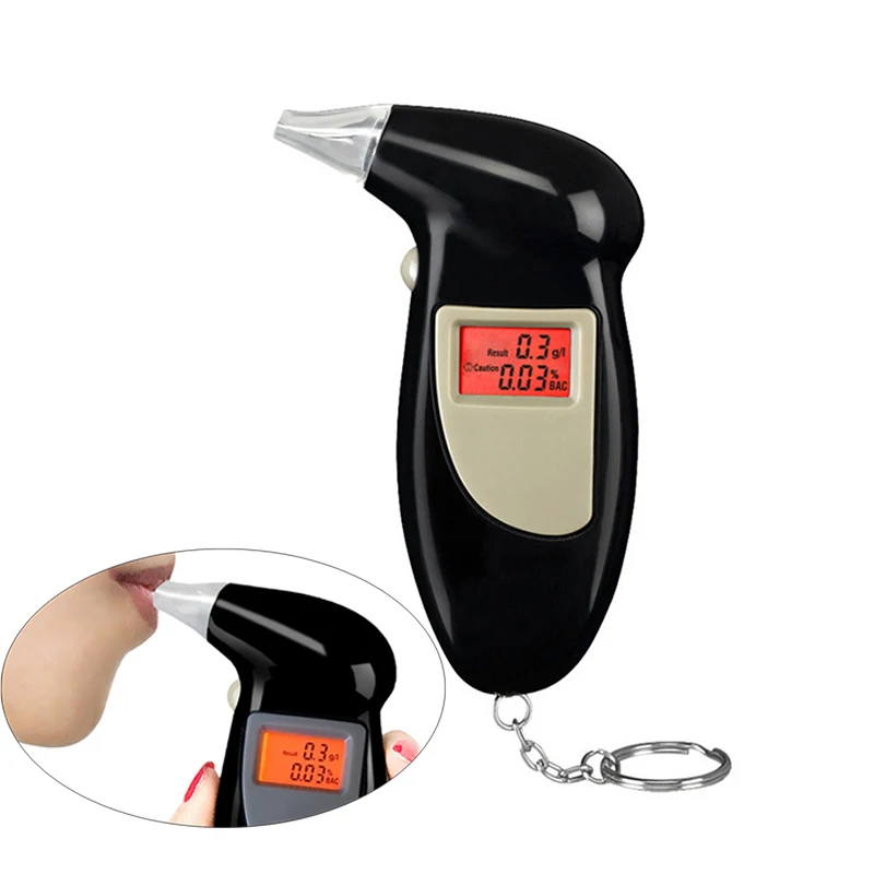 
Professional Alcohol Breath Tester Breathalyzer Analyzer Detector Test Keychain Breathalizer Breathalyser Device 