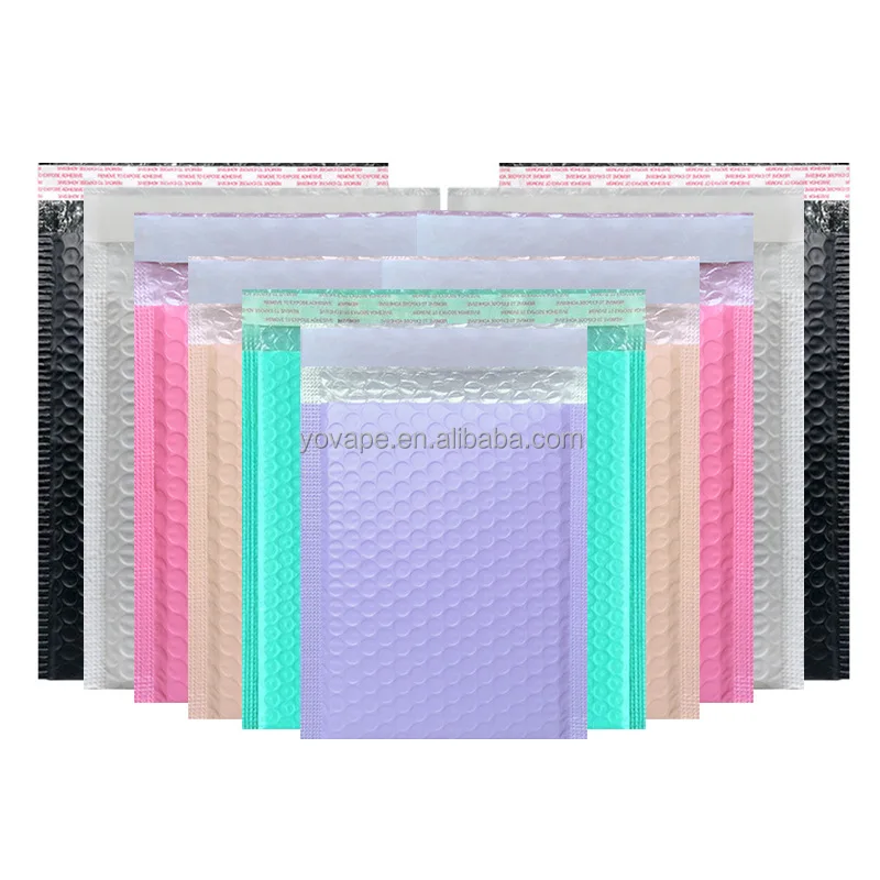 Usable Colorful Envelopes Padded Bubble Envelope Lined Wrap Poly mailer Bag for Shipping Mailing Self Seal Black Bubble Mailers