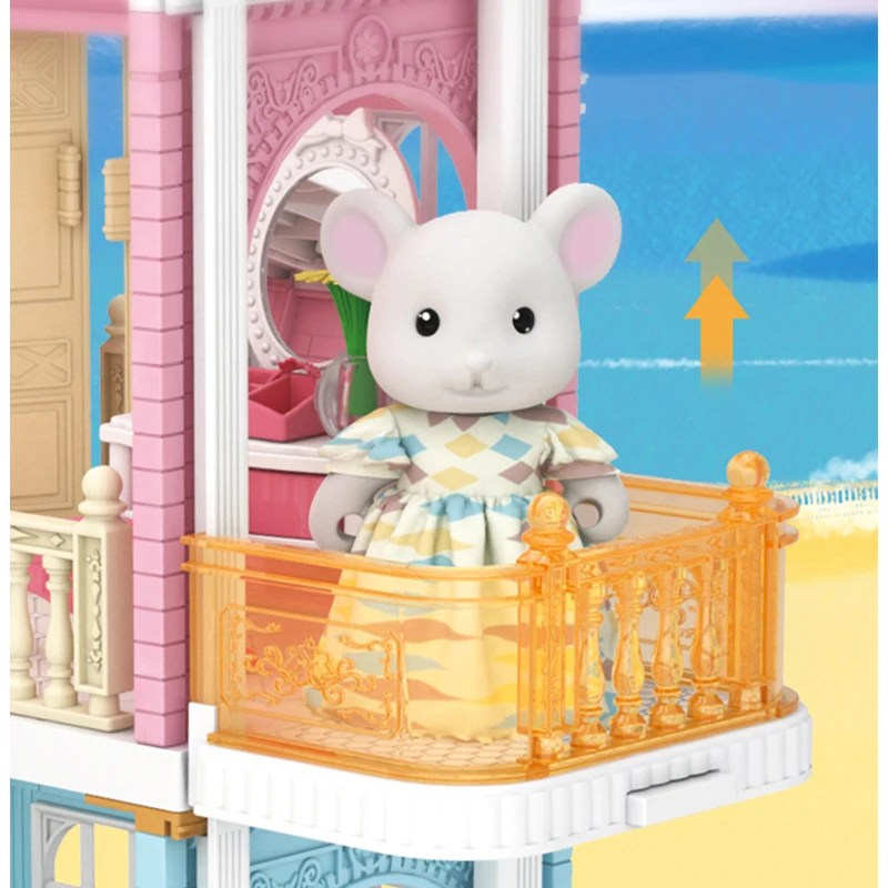 2022 new Koala diary kids DIY fashion doll house toy set children big size wood doll house