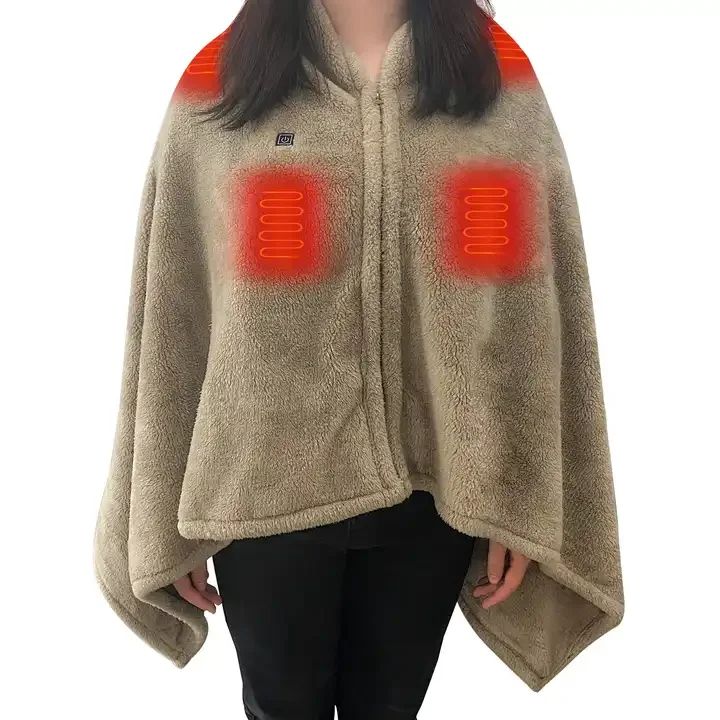 Mydays Outdoor Wearable Comfortable Warming Poncho USB Electric Heated Blankets For Office Home Outdoor