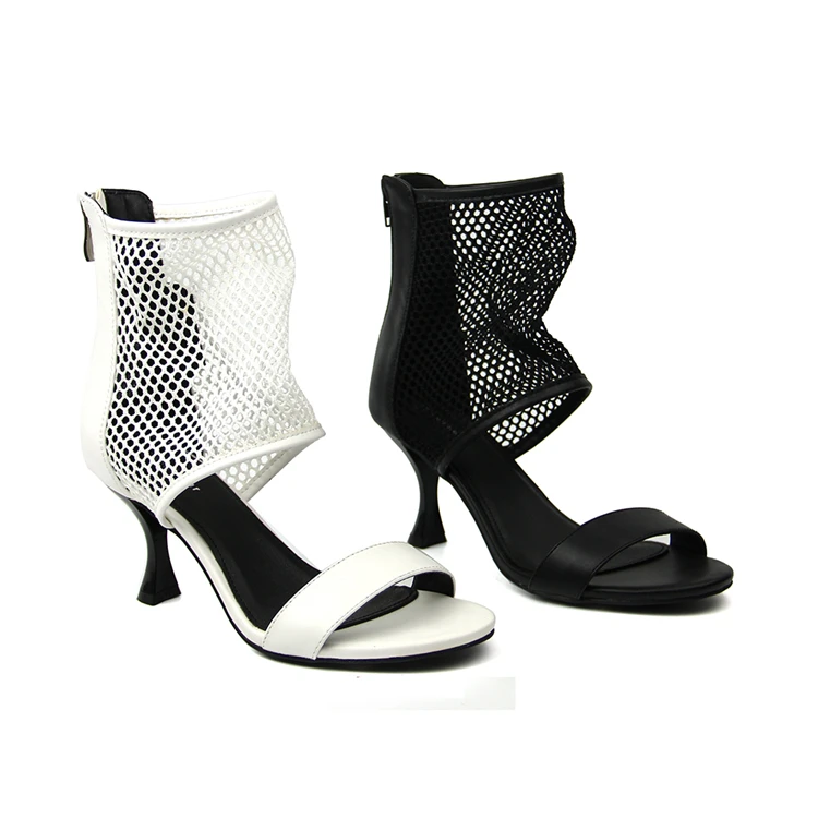 Trendy High Heel Strap Ladies Net Roman Rhinestone Party Ankle Boots Sandals