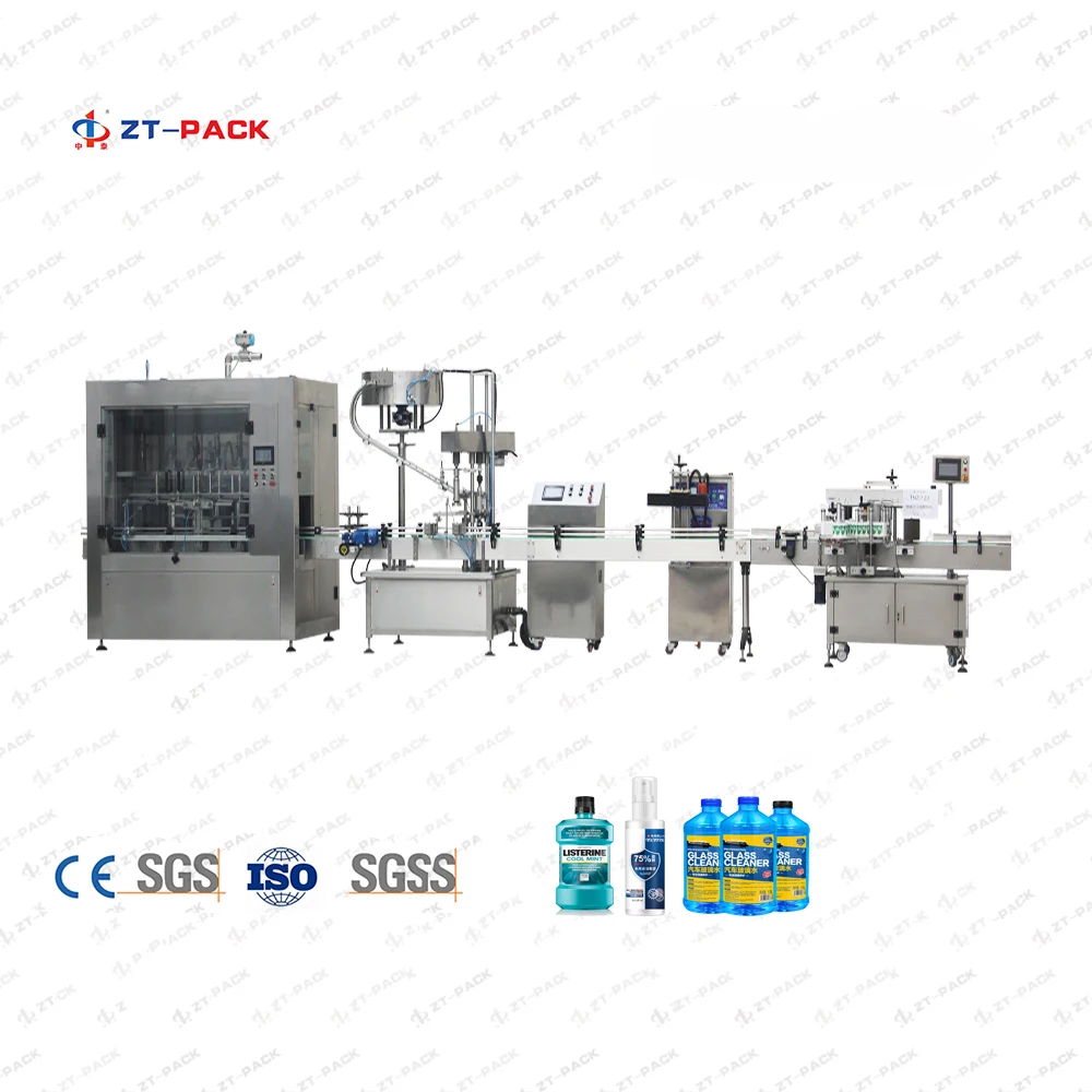 Fully Automatic Low Viscous Watery Liquid Gravity Filling Machine Packaging Line for Glass Cleaner etc Daily Chemical Products