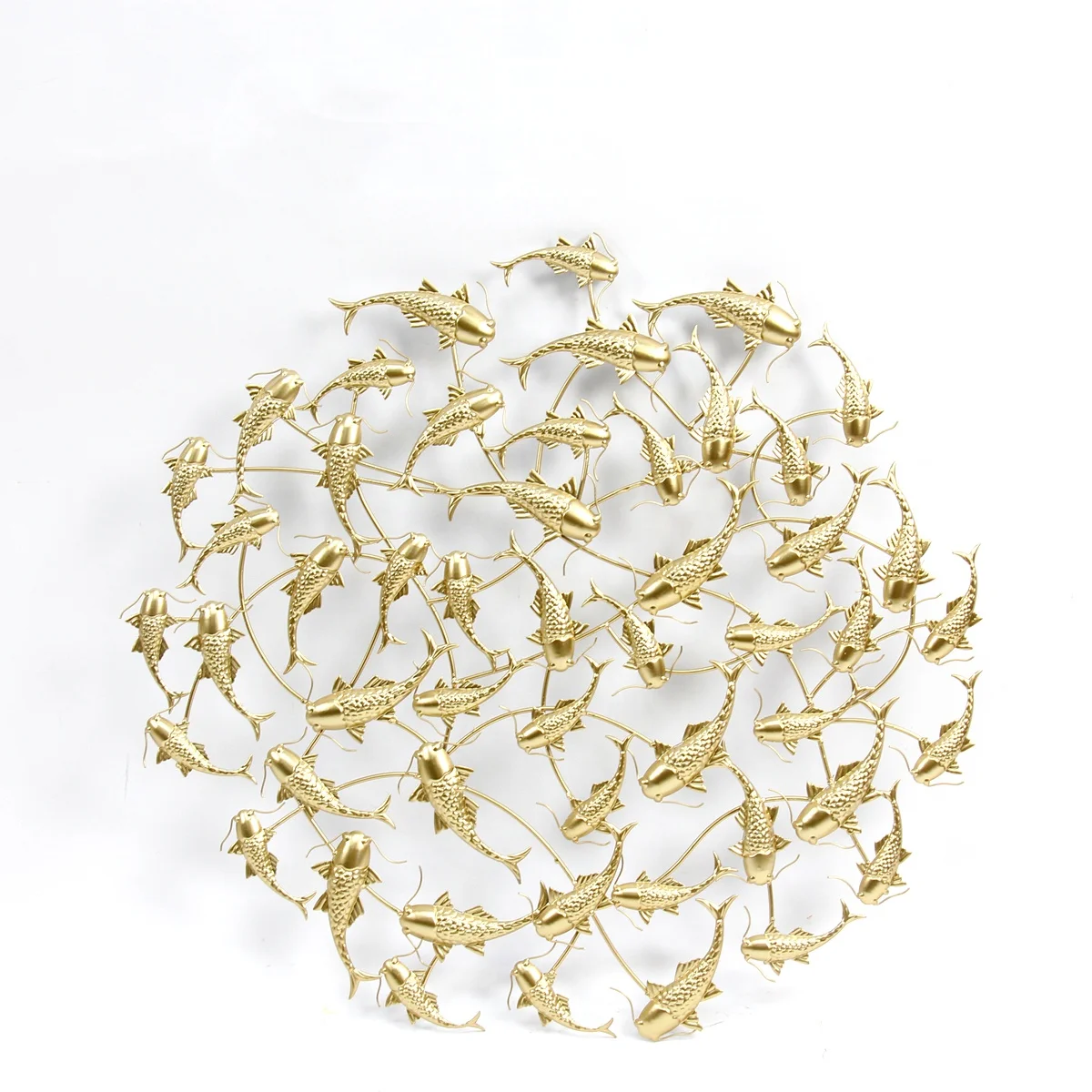 FUHUA Gold School of Fish Metal Wall Decor Art FISH Wall sculpture Hanging Wall Art