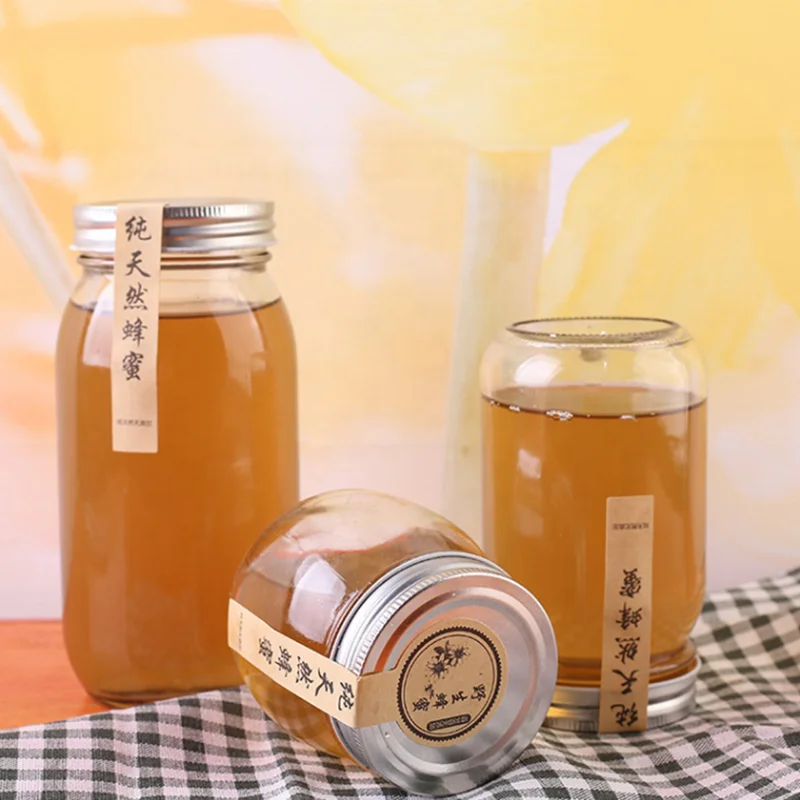 750ml glass honey jars for sale large food grade round glass honey jar honey storage bottles