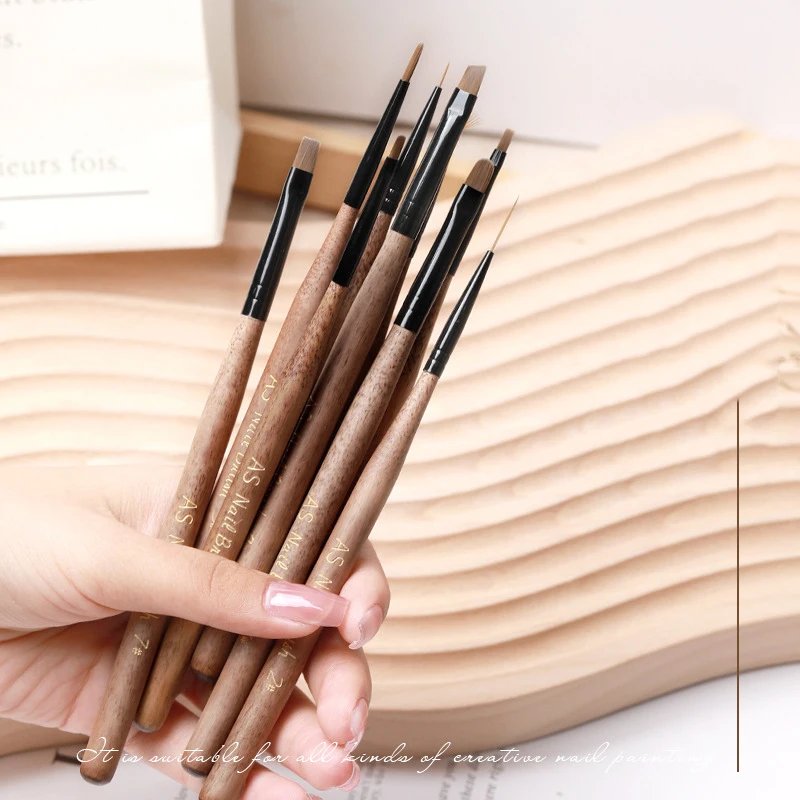 Nail art brush set color painting flower round head flat head phototherapy pen gradient poke dizzy dyeing pull line pen set