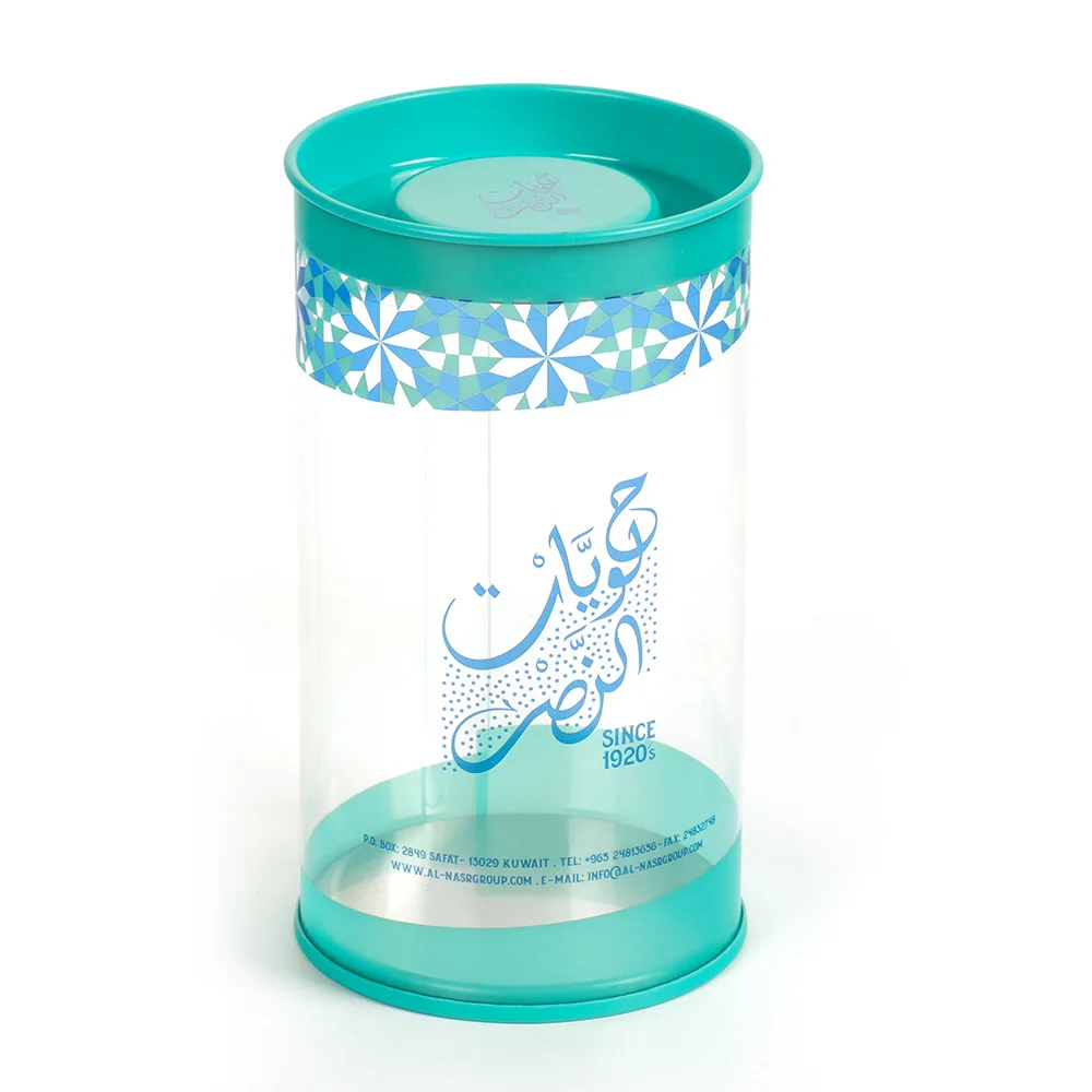 custom PVC cylinder transparent round can storage bucket stationery packaging PET barrel packaging hair accessories