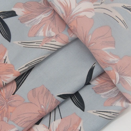 Shaoxing Rayon Viscose Fabric printed cutout prints Rayon Fabric Rrayon108gsm Flower Fabric