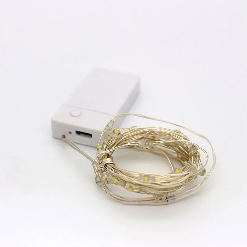 USB перезаряжаемая светодиодная микро сказочная гирлянда медный провод Рождественское
