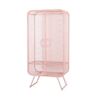 Nordic Wrought Iron Grid Wardrobe Golden Hotel Suite Single Wardrobe Clothing Store Display Cabinet